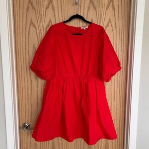 Madewell Puff Sleeve Poplin Dress